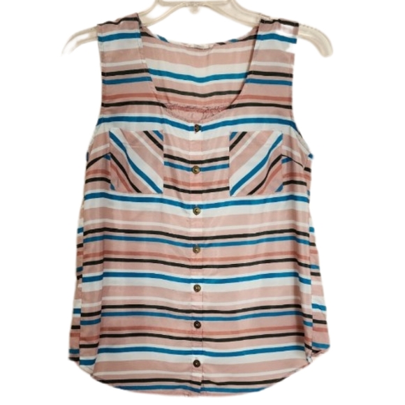 Edge Women's Small Mulicolor Multicolor‎ Horizontal Stripes Tank Top - Picture 1 of 7